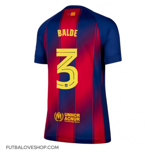 Dres Barcelona Alejandro Balde #3 Domáci pre Ženy 2025-26 Krátky Rukáv